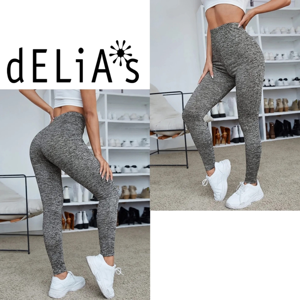 dELiA*s Marled Gray High-Waisted Leggings